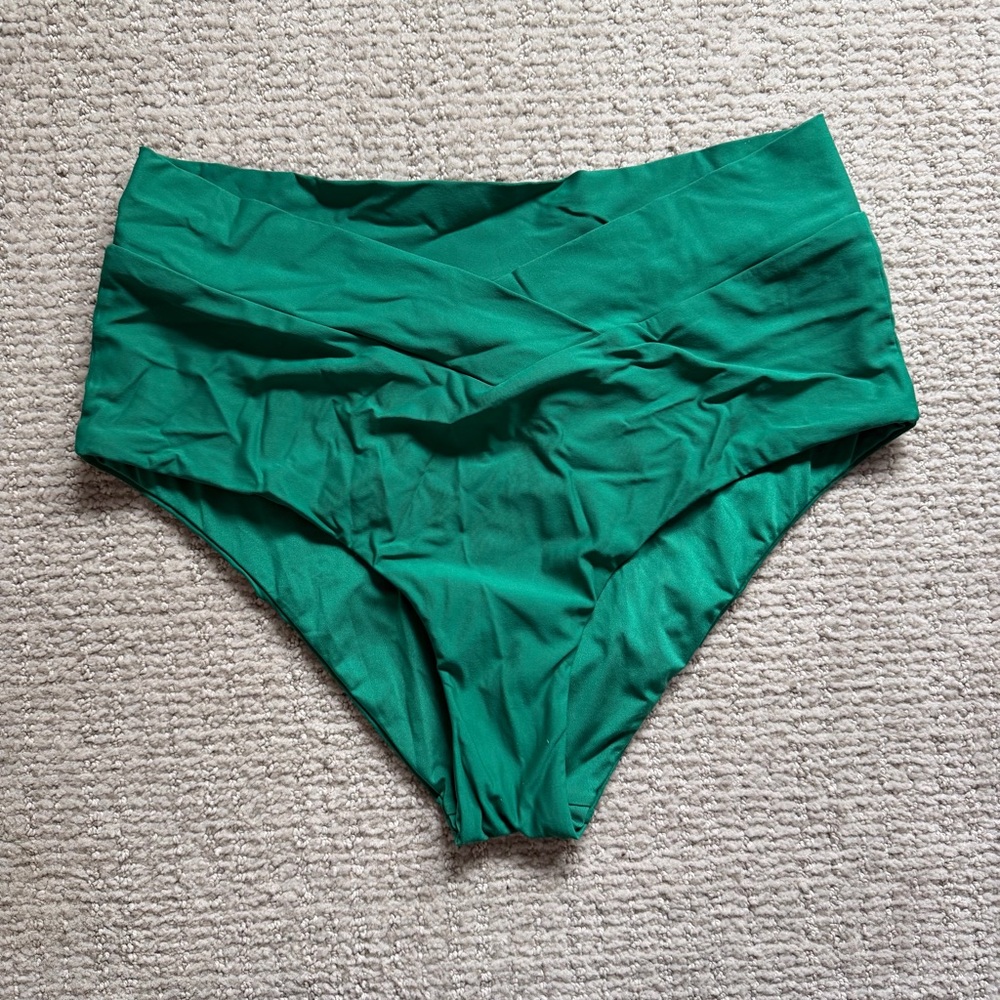 Birdsong Retro Full Bikini Bottoms Emerald Green